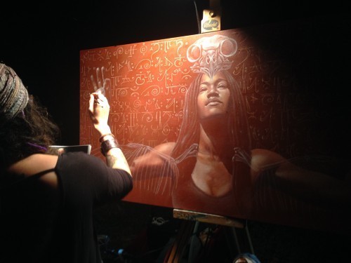 Emily Kell live painting. Photo credit to SoulBloom.